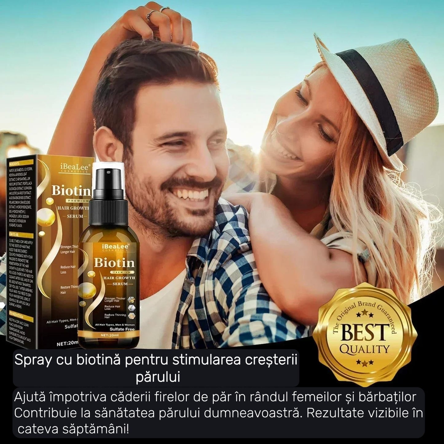 Spray Organic Cu Biotină Pentru Creşterea Părului